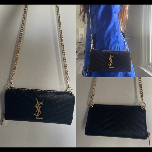 🖤 YSL Saint Laurent Monogram Cassandre Matelassé WOC In Grain De Poudre Leather - Picture 3 of 8